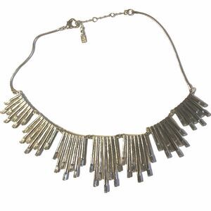 Icicle style statement necklace silver tone